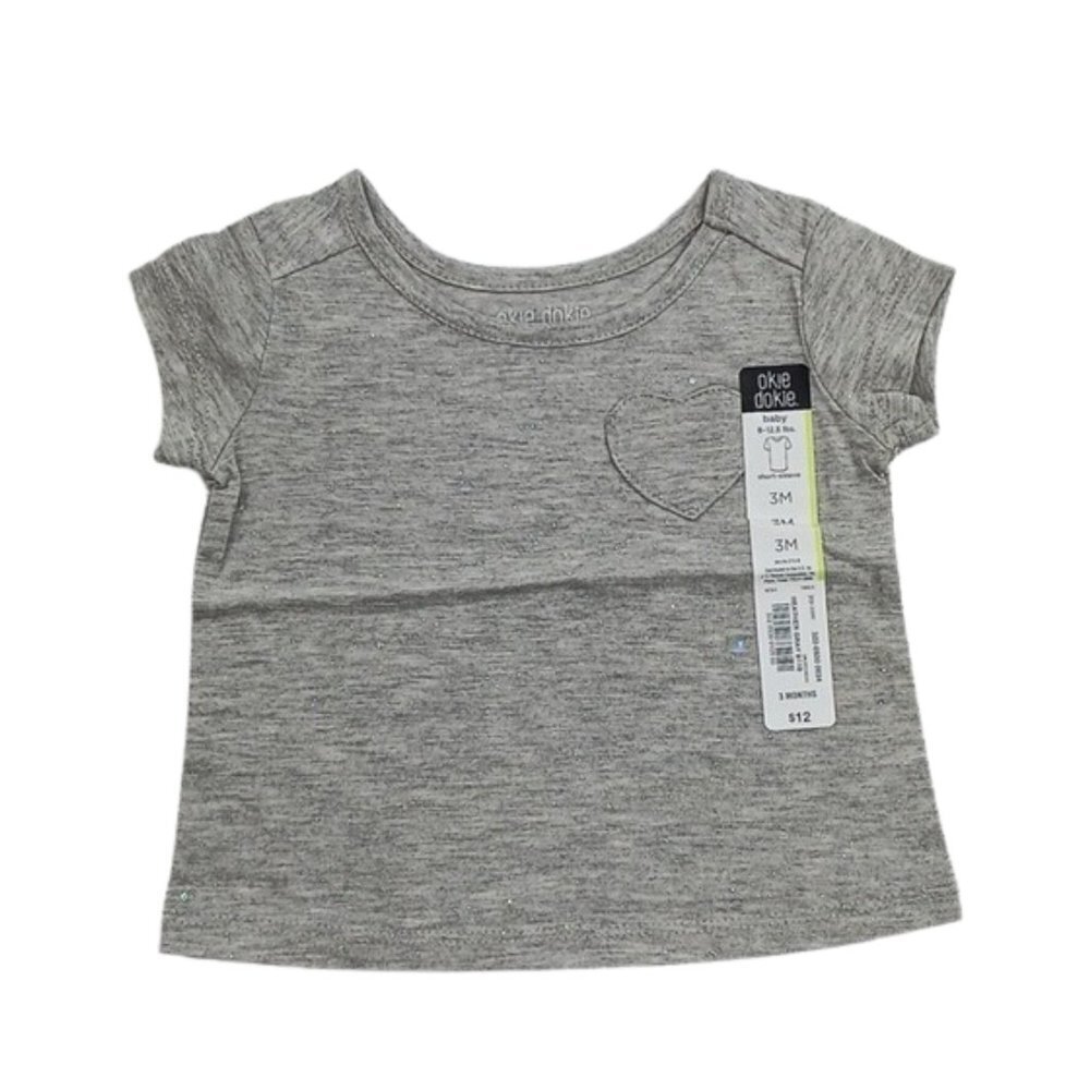 Okie Dokie Sparkle T Shirt Casual Short Sleeve Baby Girl Size 3 Months